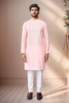 Buy Arihant Rai Sinha Pink Jacquard, Silk Checkered Woven Kurta Set Online at Aza Fashions Buy_Arihant Rai Sinha_Pink Jacquard, Silk Checkered Woven Kurta Set _Online_at_Aza_Fashions