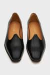 Shop_Nauvab_Black Pebble Grain Textured Mojiri _at_Aza_Fashions