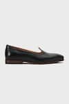 Nauvab_Black Pebble Grain Textured Mojiri _Online_at_Aza_Fashions
