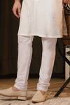 Soniya G_Off White Silk Mirrors, Embroidery Crest Kurta Set _Online_at_Aza_Fashions
