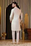 Shop_Soniya G_Off White Silk Mirrors, Embroidery Crest Kurta Set _at_Aza_Fashions