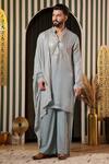 Buy_Soniya G_Blue Georgette Sequins Ice Embellished Kurta Set _at_Aza_Fashions