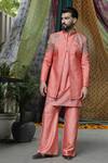 Buy_Soniya G_Pink Handloom Cotton, Silk Embroidery Mughal Garden Kurta Set _Online_at_Aza_Fashions