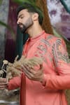 Shop_Soniya G_Pink Handloom Cotton, Silk Embroidery Mughal Garden Kurta Set _Online_at_Aza_Fashions