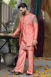 Buy_Soniya G_Pink Handloom Cotton, Silk Embroidery Mughal Garden Kurta Set 