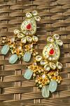 Shop_The House of Aqua_Red Onyx Kundan Designer Necklace Set _Online_at_Aza_Fashions