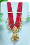 Buy_The House of Aqua_Red Onyx Kundan Designer Necklace Set 