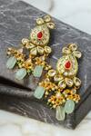 Shop_The House of Aqua_Red Onyx Kundan Designer Necklace Set 