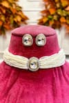 Shop_The House of Aqua_White Beads Kundan Embellished Choker Set _at_Aza_Fashions
