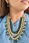 Buy_The House of Aqua_Gold Plated Pearls Polki Layered Necklace Set _at_Aza_Fashions