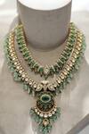 Buy_The House of Aqua_Gold Plated Pearls, Stones Moissanite And Polki Layered Necklace Set _Online_at_Aza_Fashions