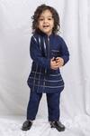Buy P & S CO Blue Silk, Linen Metallic Thread Stripe Embellished Kurta Set at Aza Fashions Buy_P & S CO_Blue Silk, Linen Metallic Thread Stripe Embellished Kurta Set _at_Aza_Fashions