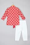 Shop_P & S Co_White Silk Embroidery Crest Jaal Sherwani And Pyjama Set _at_Aza_Fashions
