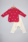 Buy P & S CO Red Chanderi, Cotton Bandhej Print Kurta Set at Aza Fashions Buy_P & S CO_Red Chanderi, Cotton Bandhej Print Kurta Set _at_Aza_Fashions