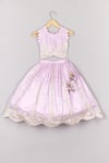 Buy P & S CO Purple Chanderi, Linen, Muslin Gota Patti Bloom Vine Embroidered Lehenga Set at Aza Fashions Buy_P & S CO_Purple Chanderi, Linen, Muslin Gota Patti Bloom Vine Embroidered Lehenga Set _at_Aza_Fashions