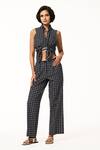 Buy_Terra Luna_Black Cotton Monogram Pattern Pant _at_Aza_Fashions