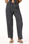 Terra Luna_Black Cotton Monogram Pattern Pant _Online_at_Aza_Fashions