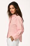 Terra Luna_Pink Cotton Sunrise High-low Stripe Shirt _Online_at_Aza_Fashions