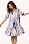 Buy_Terra Luna_Multi Color Cotton Collared Stripe Pattern Shirt Dress _at_Aza_Fashions