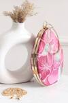 Shop_Boxwish By Bhumika_Pink Thread Floral Ombre Printed Clutch _at_Aza_Fashions