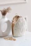 Shop_Boxwish By Bhumika_White Embroidery Floral Thread Clutch _Online_at_Aza_Fashions