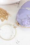 Buy_Boxwish By Bhumika_Purple Cut Work 3d Floral Applique Cutdana Clutch 