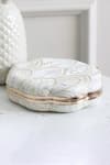 Boxwish By Bhumika_White Thread Floral Embroidered Clutch _Online_at_Aza_Fashions