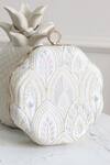 Buy_Boxwish By Bhumika_White Thread Floral Embroidered Clutch _at_Aza_Fashions