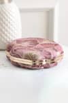 Buy_Boxwish By Bhumika_Purple Embroidery Floral Thread Clutch _Online_at_Aza_Fashions