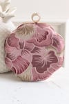 Buy_Boxwish By Bhumika_Purple Embroidery Floral Thread Clutch _at_Aza_Fashions