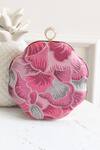 Shop_Boxwish By Bhumika_Pink Embroidery Floral Clutch _at_Aza_Fashions