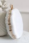 Shop_Boxwish By Bhumika_White Cut Work, Embroidery 3d Floral Applique Clutch _Online_at_Aza_Fashions