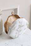 Buy_Boxwish By Bhumika_White Cut Work, Embroidery 3d Floral Applique Clutch 