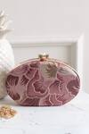 Buy_Boxwish By Bhumika_Pink Embroidery, Diamonds Floral Thread Clutch _at_Aza_Fashions