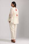 Shop_Trendy tokari_Ivory Silk Chanderi Printed Floral Round Tunic And Pant Set _at_Aza_Fashions