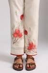 Shop_Trendy tokari_Ivory Silk Chanderi Printed Floral Round Tunic And Pant Set _Online_at_Aza_Fashions