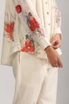 Trendy tokari_Ivory Silk Chanderi Printed Floral Round Tunic And Pant Set _at_Aza_Fashions