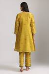 Shop_Trendy tokari_Yellow Silk Chanderi Printed Florette Round Kurta And Pant Set _at_Aza_Fashions
