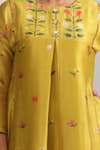 Buy_Trendy tokari_Yellow Silk Chanderi Printed Florette Round Kurta And Pant Set 