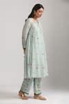 Trendy tokari_Blue Silk Chanderi Printed Florence V Neck Kurta Set _Online_at_Aza_Fashions