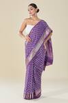 Buy Naintara Bajaj Purple Viscose Abstract Floral Handblock Print Saree Online at Aza Fashions Buy_Naintara Bajaj_Purple Viscose Abstract Floral Handblock Print Saree_Online_at_Aza_Fashions