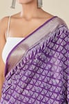 Shop Naintara Bajaj Purple Viscose Abstract Floral Handblock Print Saree Online at Aza Fashions Shop_Naintara Bajaj_Purple Viscose Abstract Floral Handblock Print Saree_Online_at_Aza_Fashions