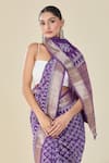 Buy Naintara Bajaj Purple Viscose Abstract Floral Handblock Print Saree Buy_Naintara Bajaj_Purple Viscose Abstract Floral Handblock Print Saree