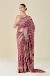 Buy Naintara Bajaj Wine Viscose Floral Butti Handblock Print Saree Online at Aza Fashions Buy_Naintara Bajaj_Wine Viscose Floral Butti Handblock Print Saree _Online_at_Aza_Fashions