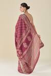 Shop Naintara Bajaj Wine Viscose Floral Butti Handblock Print Saree at Aza Fashions Shop_Naintara Bajaj_Wine Viscose Floral Butti Handblock Print Saree _at_Aza_Fashions
