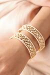 Shop_Joules By Radhika_Gold Plated Stones, Beads Embellished Bangles Set_at_Aza_Fashions