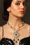 Buy_Joules By Radhika_Multi Color Gold Finish Sunlit Dew Pendant Necklace _at_Aza_Fashions