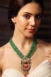 Buy_Joules by Radhika_Green Gold Finish Verdant Vine Long Necklace_at_Aza_Fashions