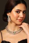 Buy Joules By Radhika Green Stones, Crystals Gold Finish Geometric Necklace Set at Aza Fashions Buy_Joules By Radhika_Green Stones, Crystals Gold Finish Geometric Necklace Set_at_Aza_Fashions