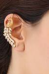 Shop Joules By Radhika Gold Plated Stones Polki Kundan Peacock Motif Ear Cuffs at Aza Fashions Shop_Joules By Radhika_Gold Plated Stones Polki Kundan Peacock Motif Ear Cuffs_at_Aza_Fashions